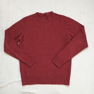 Muji Sweater Pullover Mens M/S*Red Wool Yak Crewneck Casual Preppy Quiet Luxury
